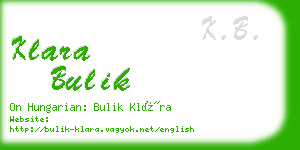 klara bulik business card